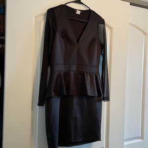 Black Dress with Mesh Sleeves